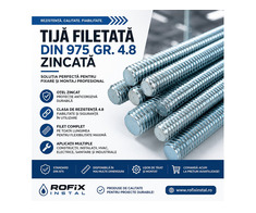 Tija Filetata DIN 975 Gr. 4.8 Zincata – Pentru Fixare si Montaj